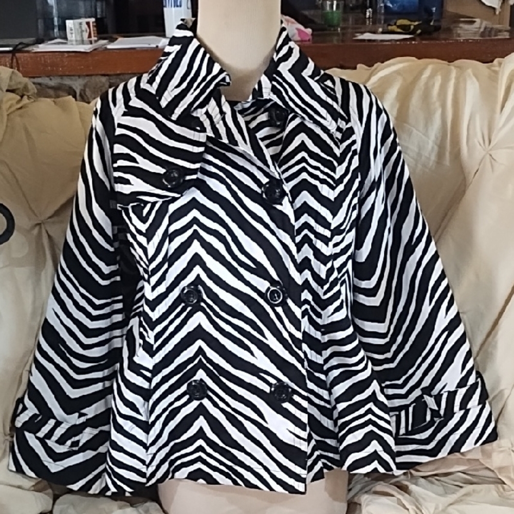 JohnPaulRichard Black and White Zebra Coat
